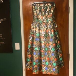 VINTAGE VICTOR COSTA STRAPLESS DRESS